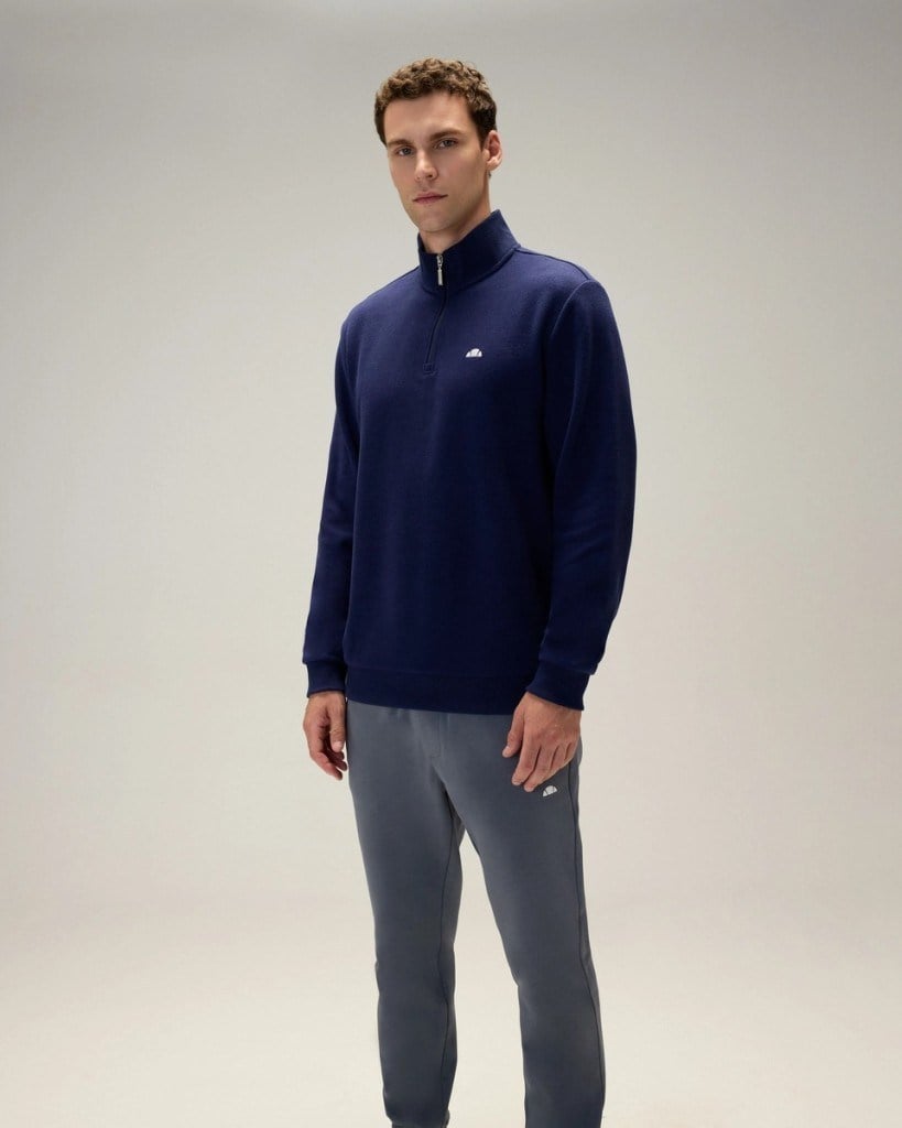 Ellesse 5WM1603-NV Erkek Yarım Fermuarlı Sweat Lacivert