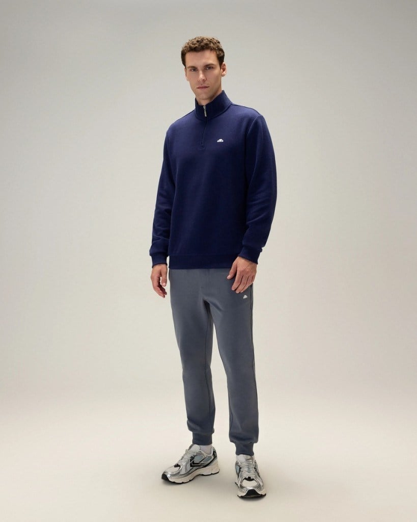 Ellesse 5WM1603-NV Erkek Yarım Fermuarlı Sweat Lacivert