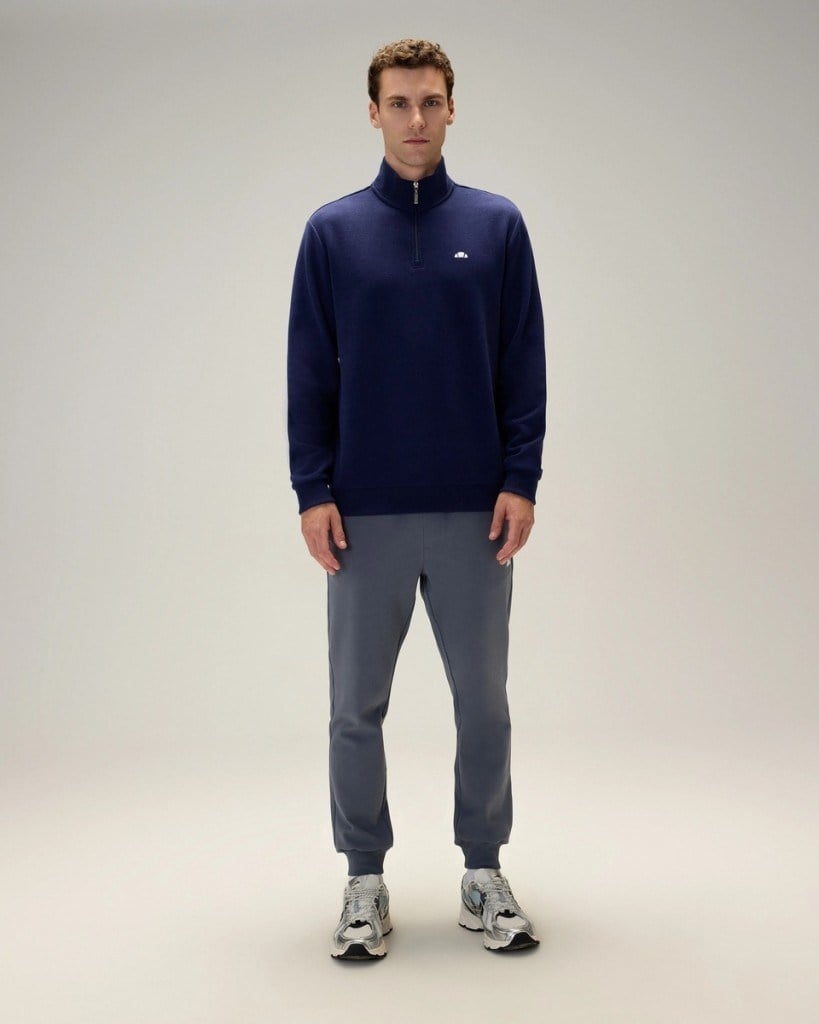 Ellesse 5WM1603-NV Erkek Yarım Fermuarlı Sweat Lacivert