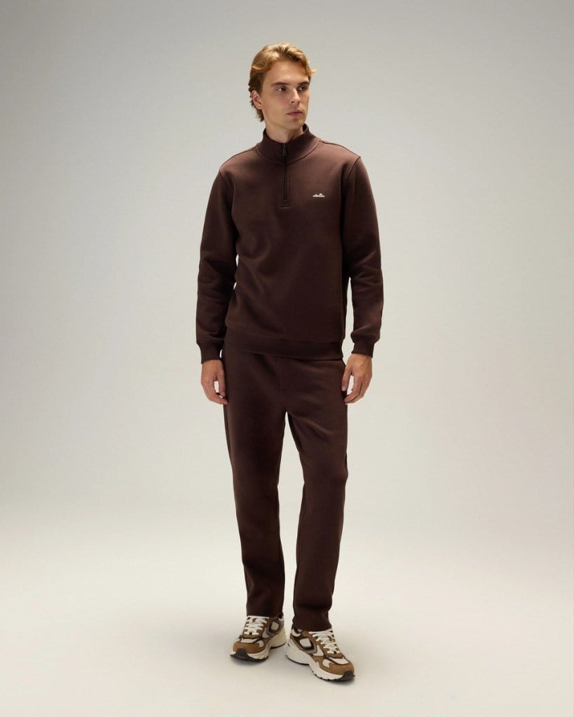 Ellesse 6WM1010-BRW Erkek Fermuarlı Sweat Kahverengi