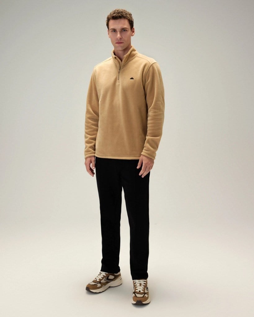 Ellesse 6WM1023-BG Erkek Yarım Fermuarlı Polar Bej
