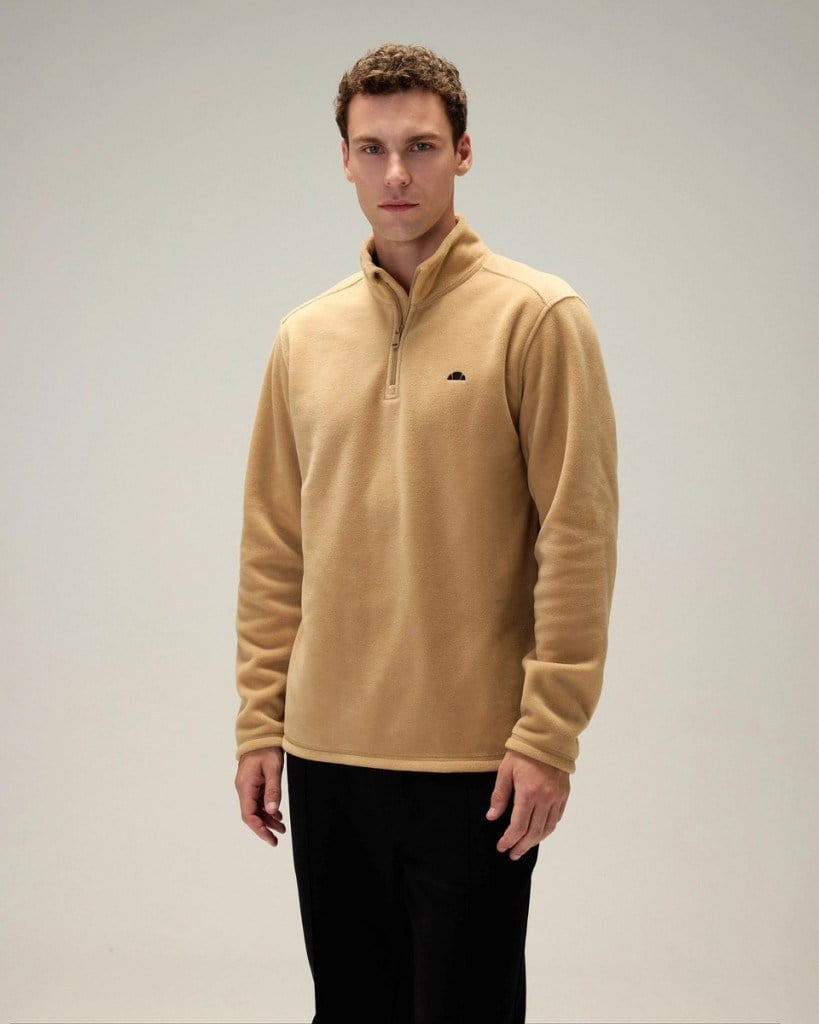 Ellesse 6WM1023-BG Erkek Yarım Fermuarlı Polar Bej