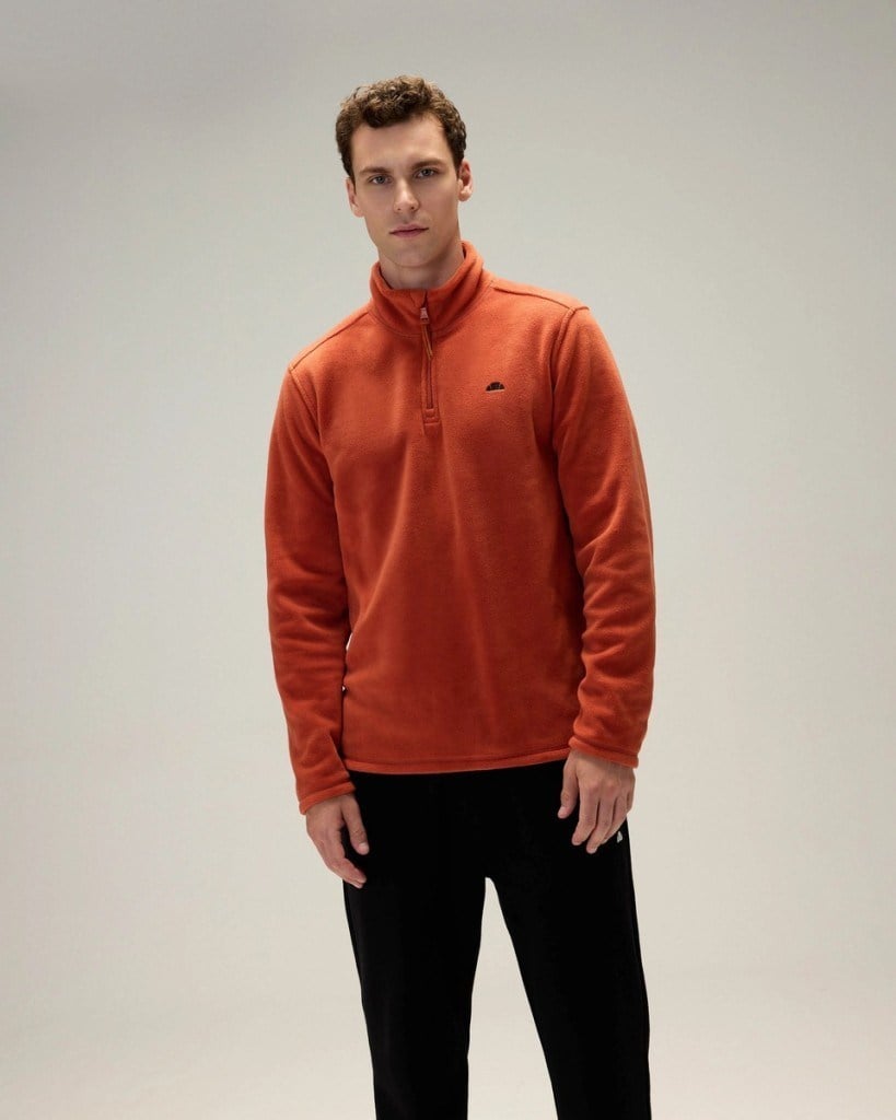 Ellesse 6WM1023-BR Erkek Yarım Fermuarlı Polar Kiremit