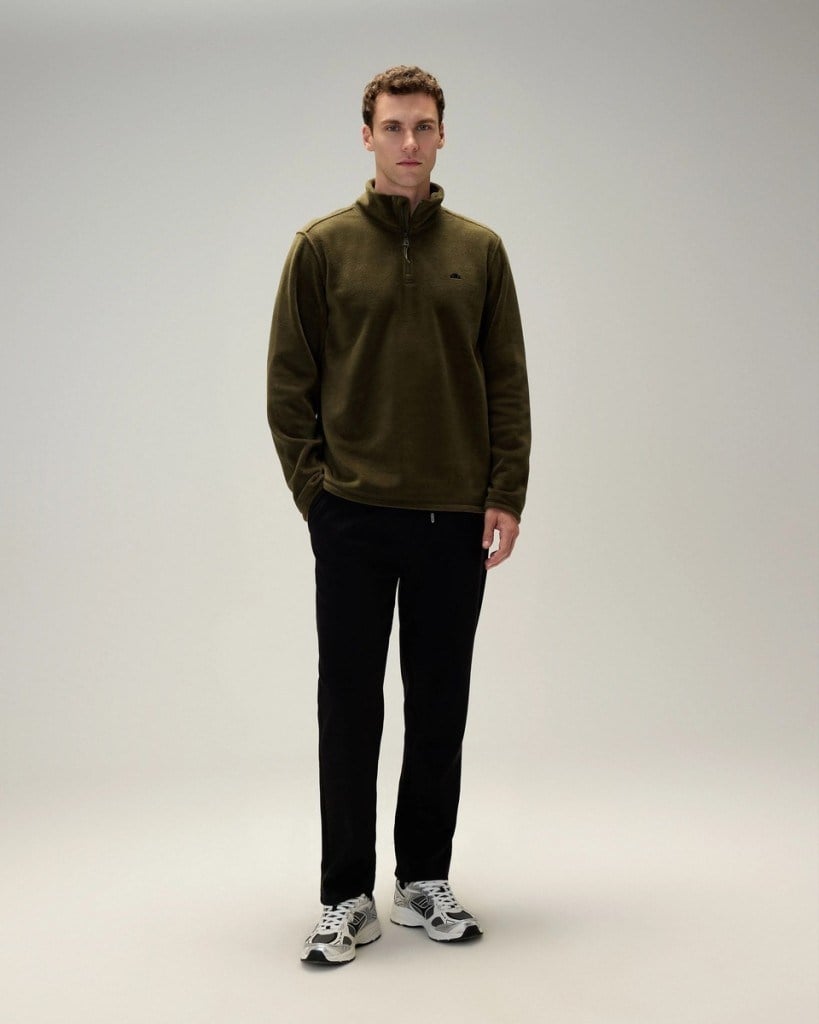 Ellesse 6WM1023-KH Erkek Yarım Fermuarlı Polar Haki