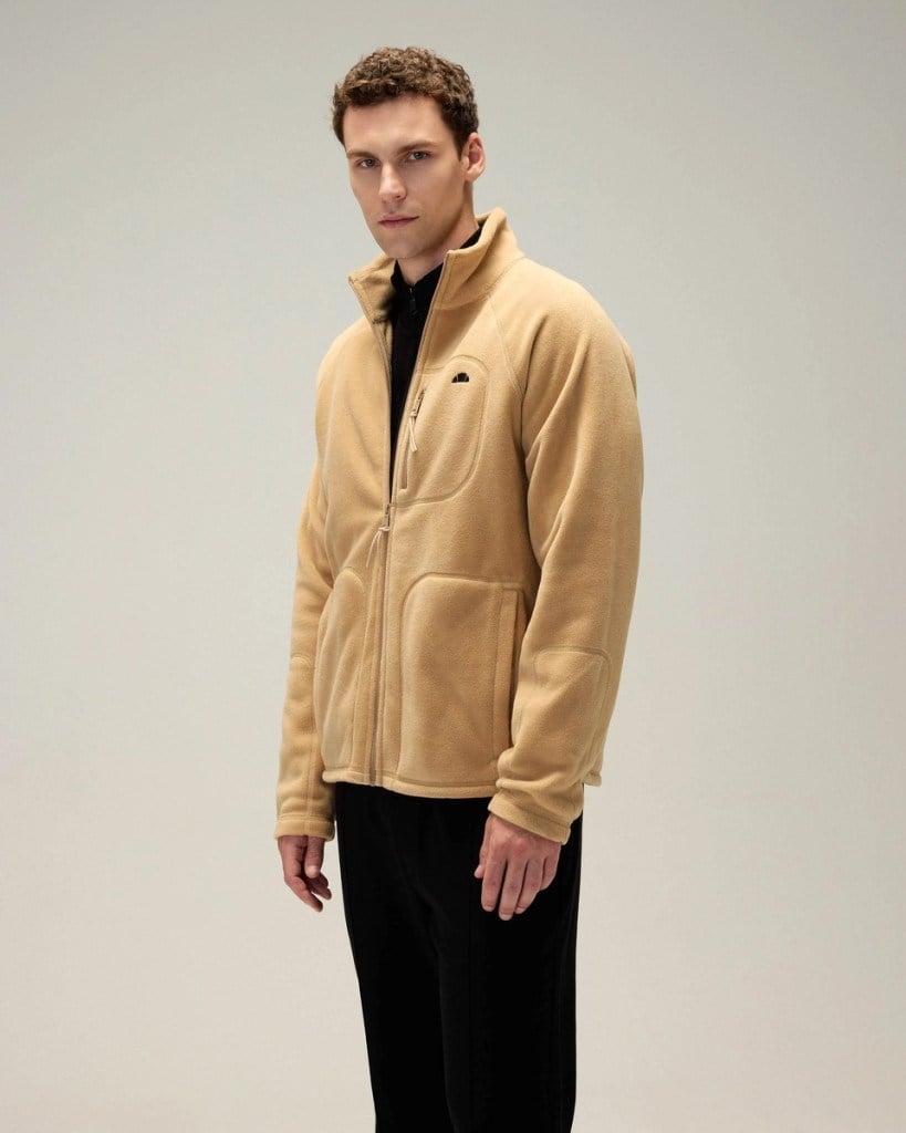 Ellesse 6WM1024-BG Erkek Fermuarlı Polar Ceket Bej