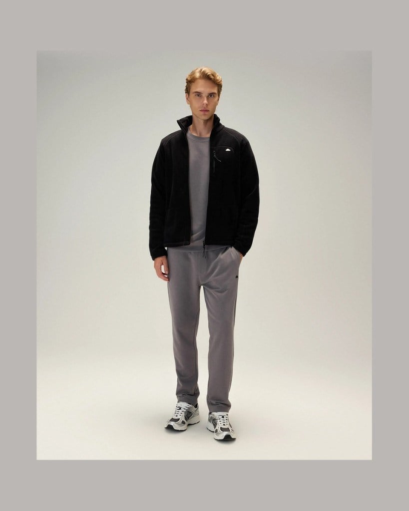Ellesse 6WM1024-BK Erkek Fermuarlı Polar Ceket Siyah