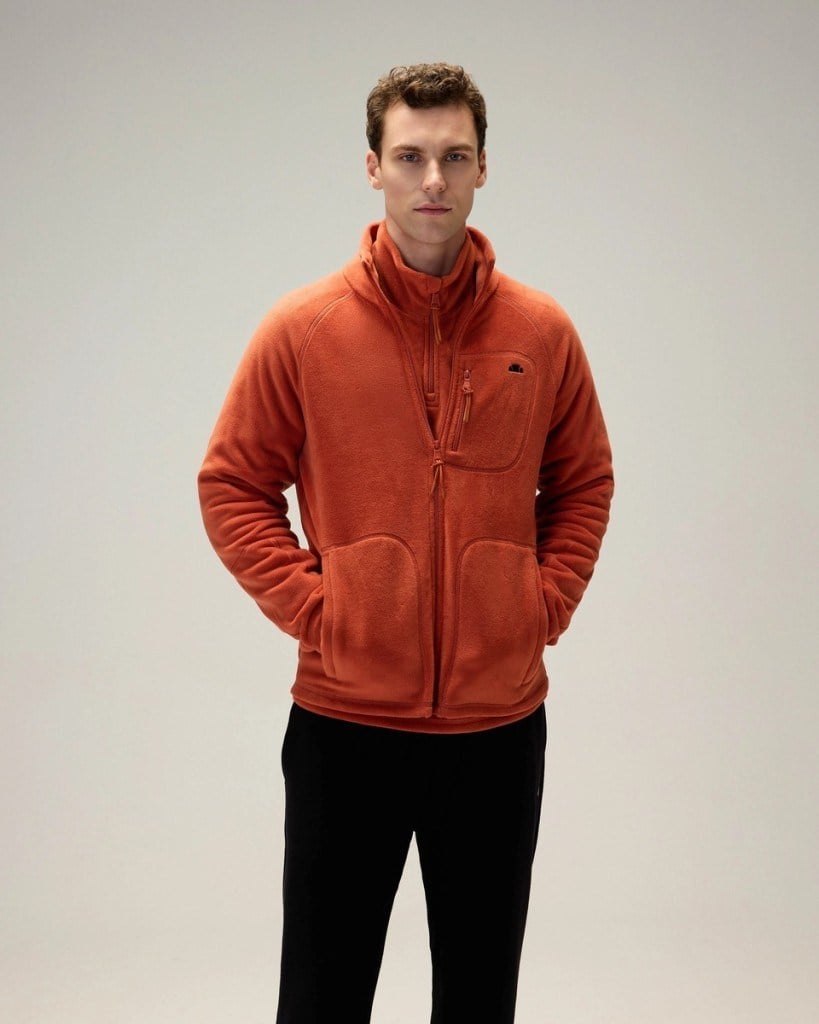 Ellesse 6WM1024-BR Erkek Fermuarlı Polar Ceket Kiremit