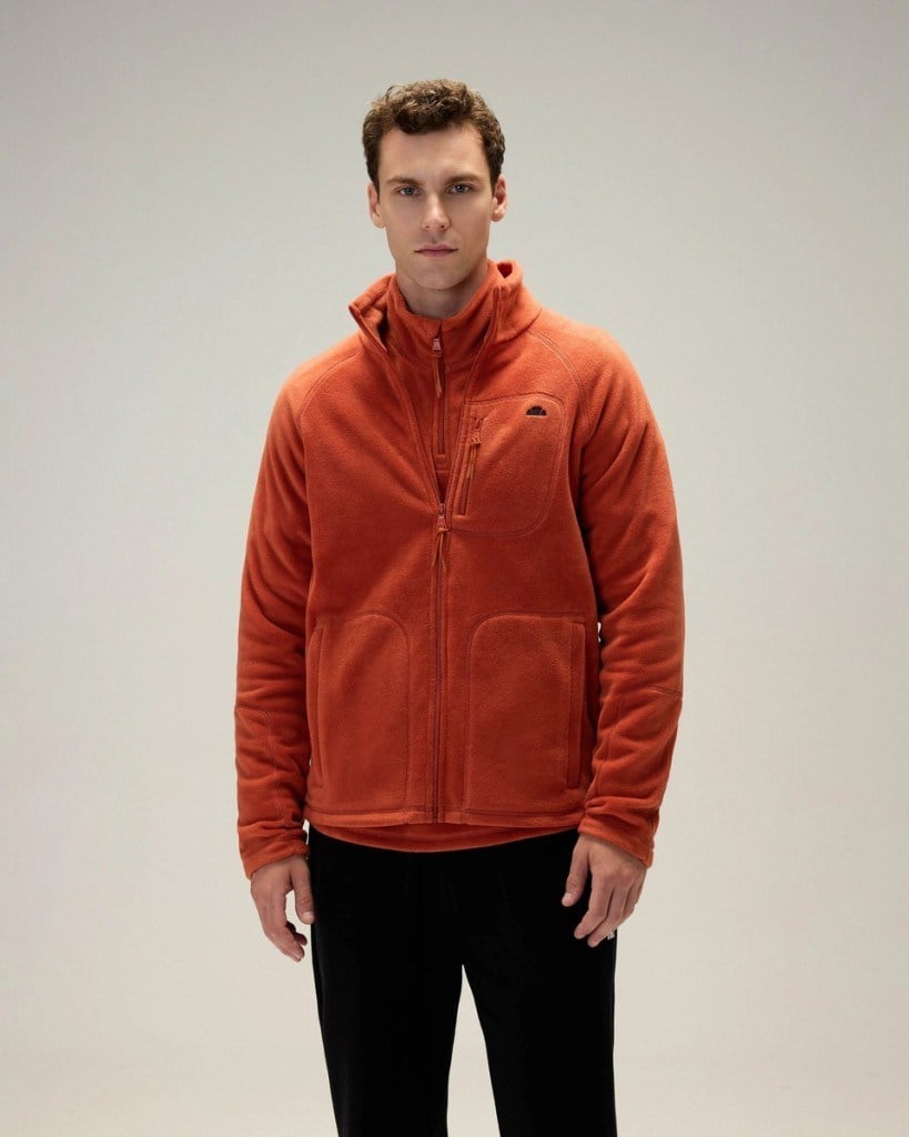 Ellesse 6WM1024-BR Erkek Fermuarlı Polar Ceket Kiremit