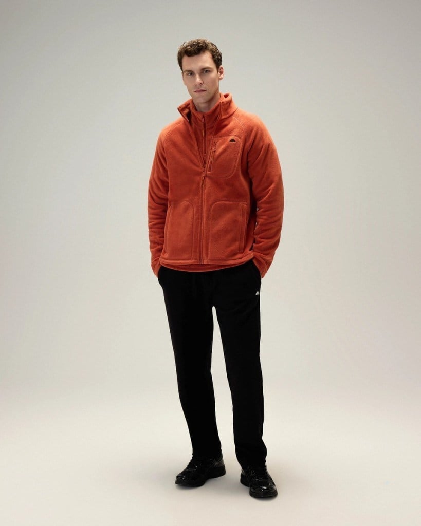 Ellesse 6WM1024-BR Erkek Fermuarlı Polar Ceket Kiremit