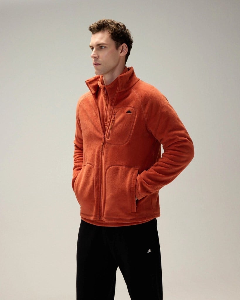 Ellesse 6WM1024-BR Erkek Fermuarlı Polar Ceket Kiremit