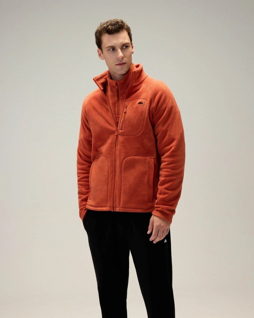 Ellesse 6WM1024-BR Erkek Fermuarlı Polar Ceket Kiremit