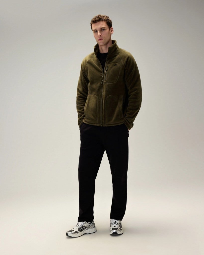 Ellesse 6WM1024-KH Erkek Fermuarlı Polar Ceket Haki