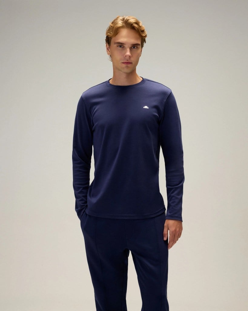 Ellesse 6WM5066-NV Erkek Uzun Kollu Tişört Lacivert