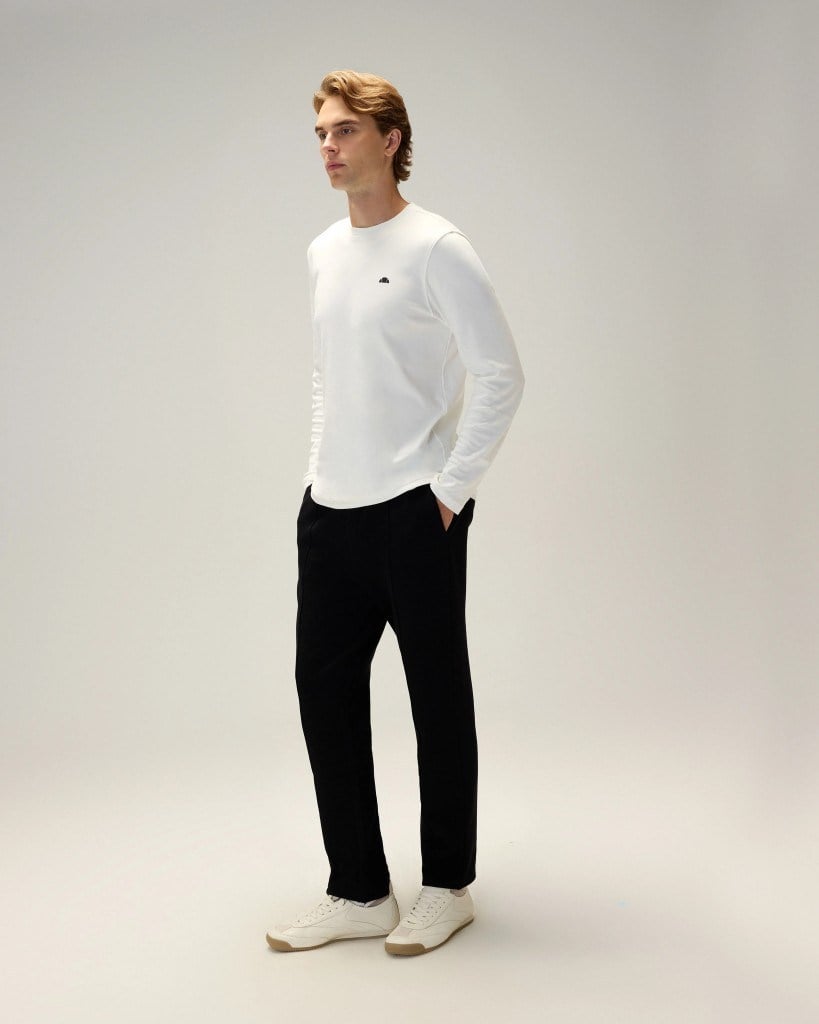 Ellesse 6WM5066-OF Erkek Uzun Kollu Tişört Kırık Beyaz