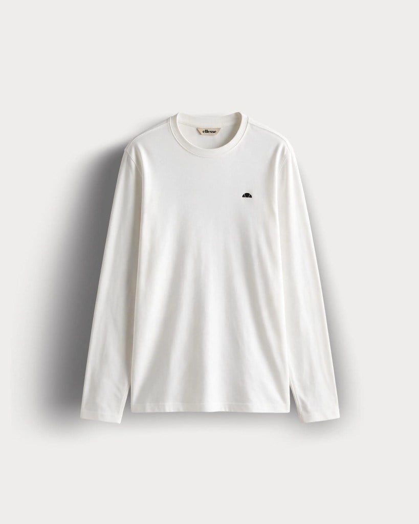 Ellesse 6WM5066-OF Erkek Uzun Kollu Tişört Kırık Beyaz