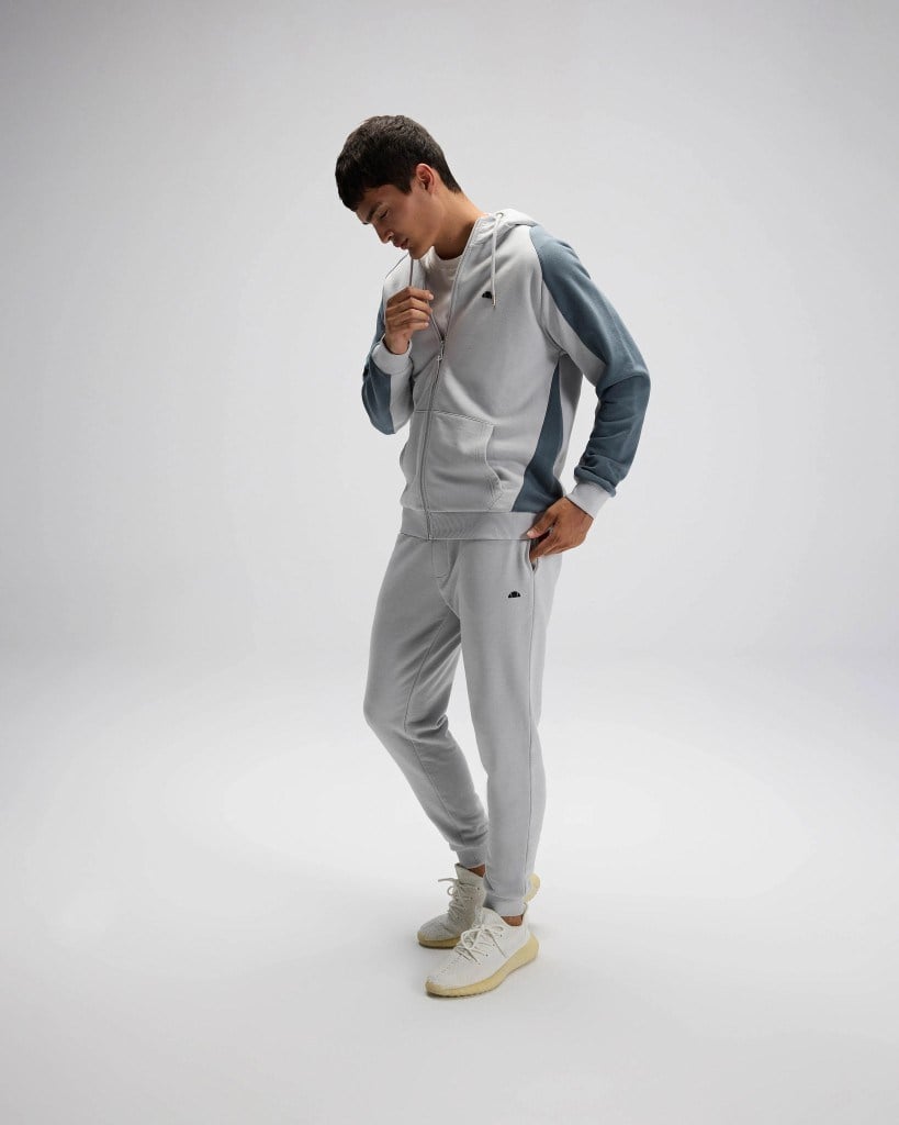 Ellesse EM560 Erkek Gri Fermuarlı Kapüşonlu Gri Sweat
