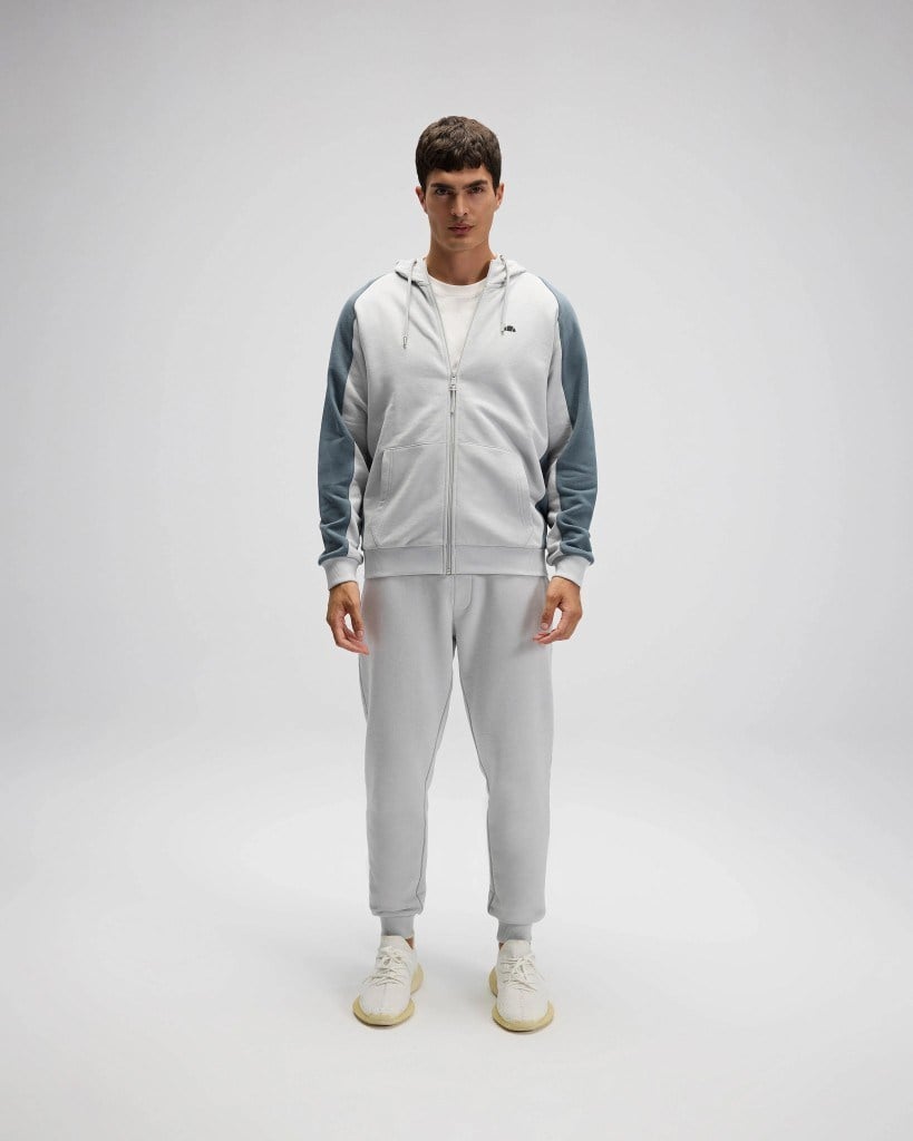 Ellesse EM560 Erkek Gri Fermuarlı Kapüşonlu Gri Sweat