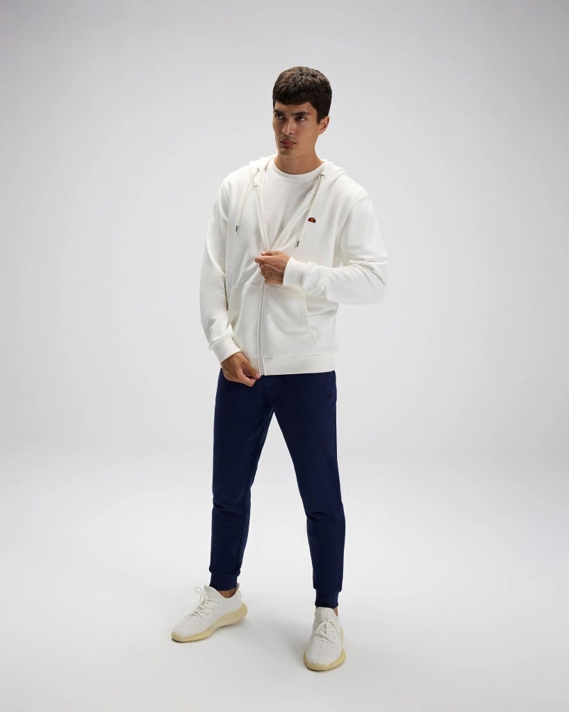 Ellesse EM581 Erkek Beyaz Önden Fermuarlı Sweat