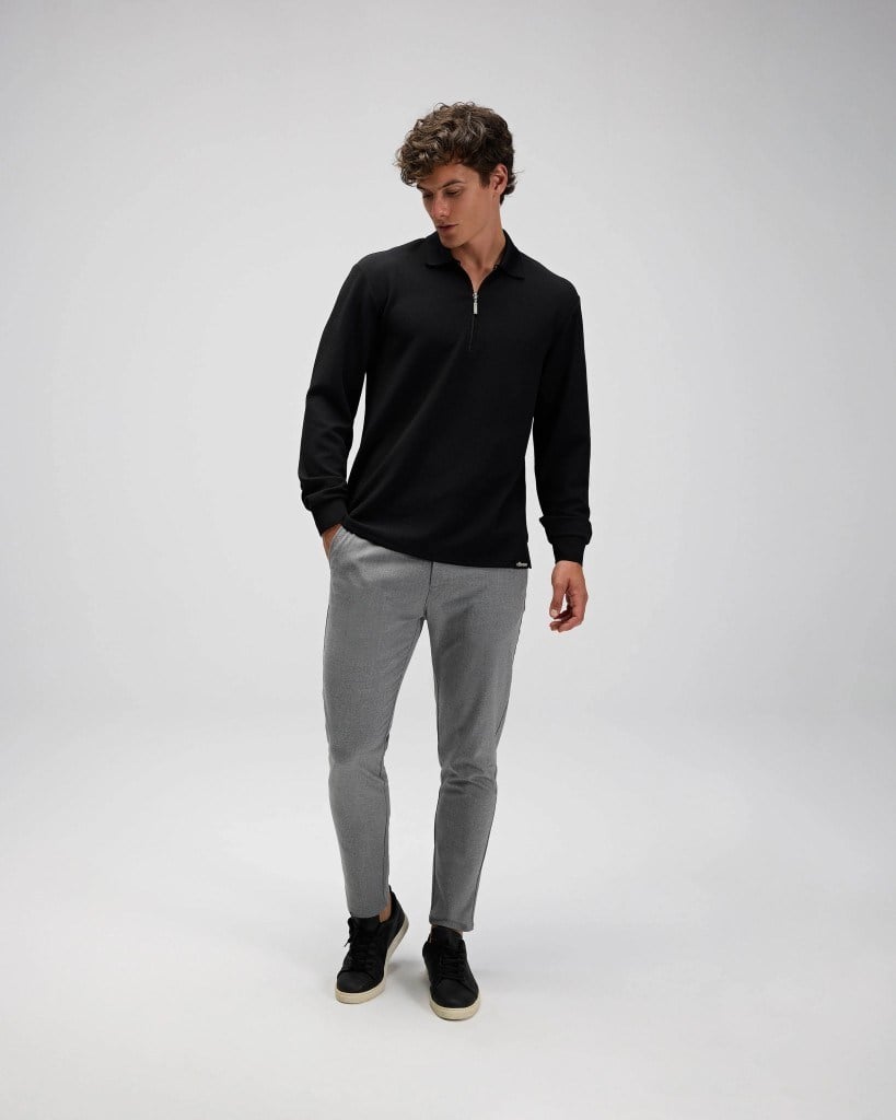 ELLESSE EM601-BK-BLACK-POLO SWEATSHIRT