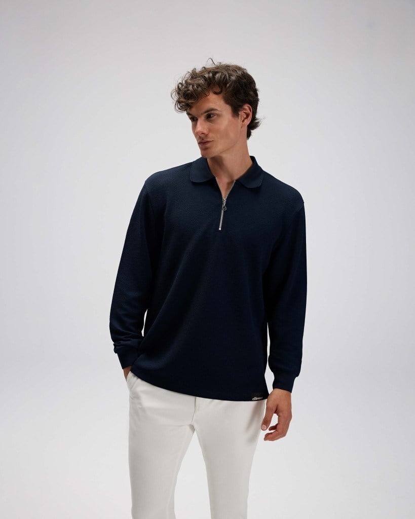 Ellesse EM601-NV Erkek Lacivert Polo Yaka Sweat