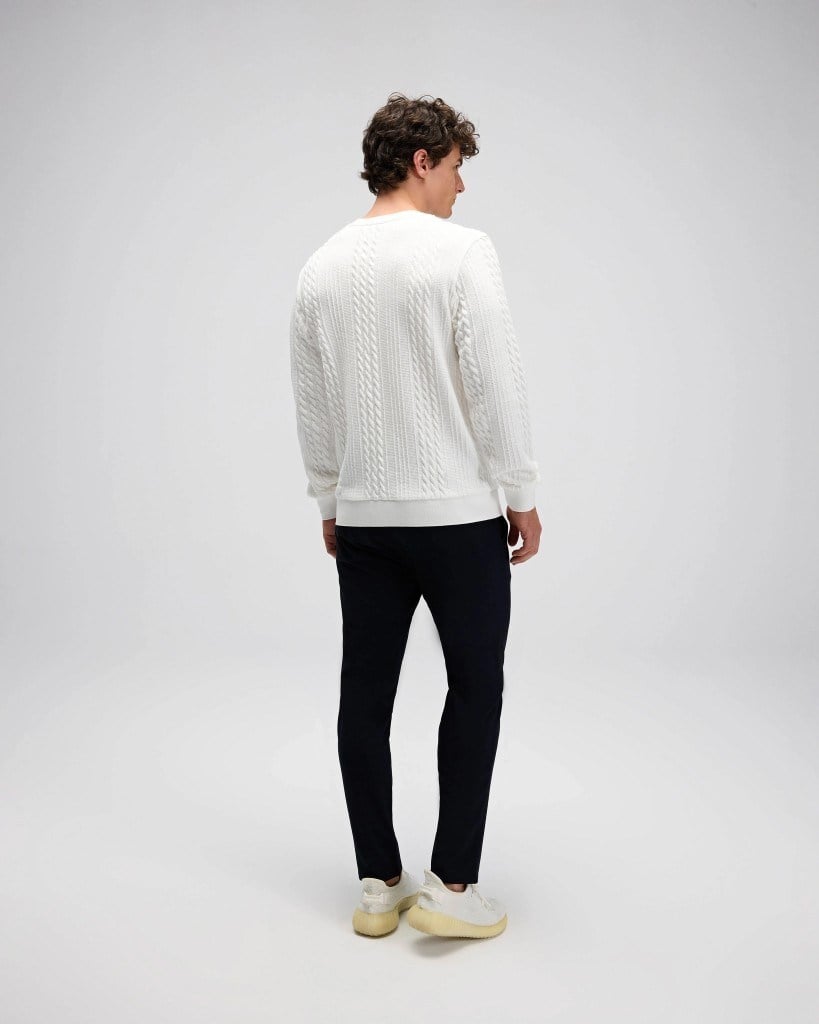 Ellesse EM623-OF Erkek Beyaz Kazak