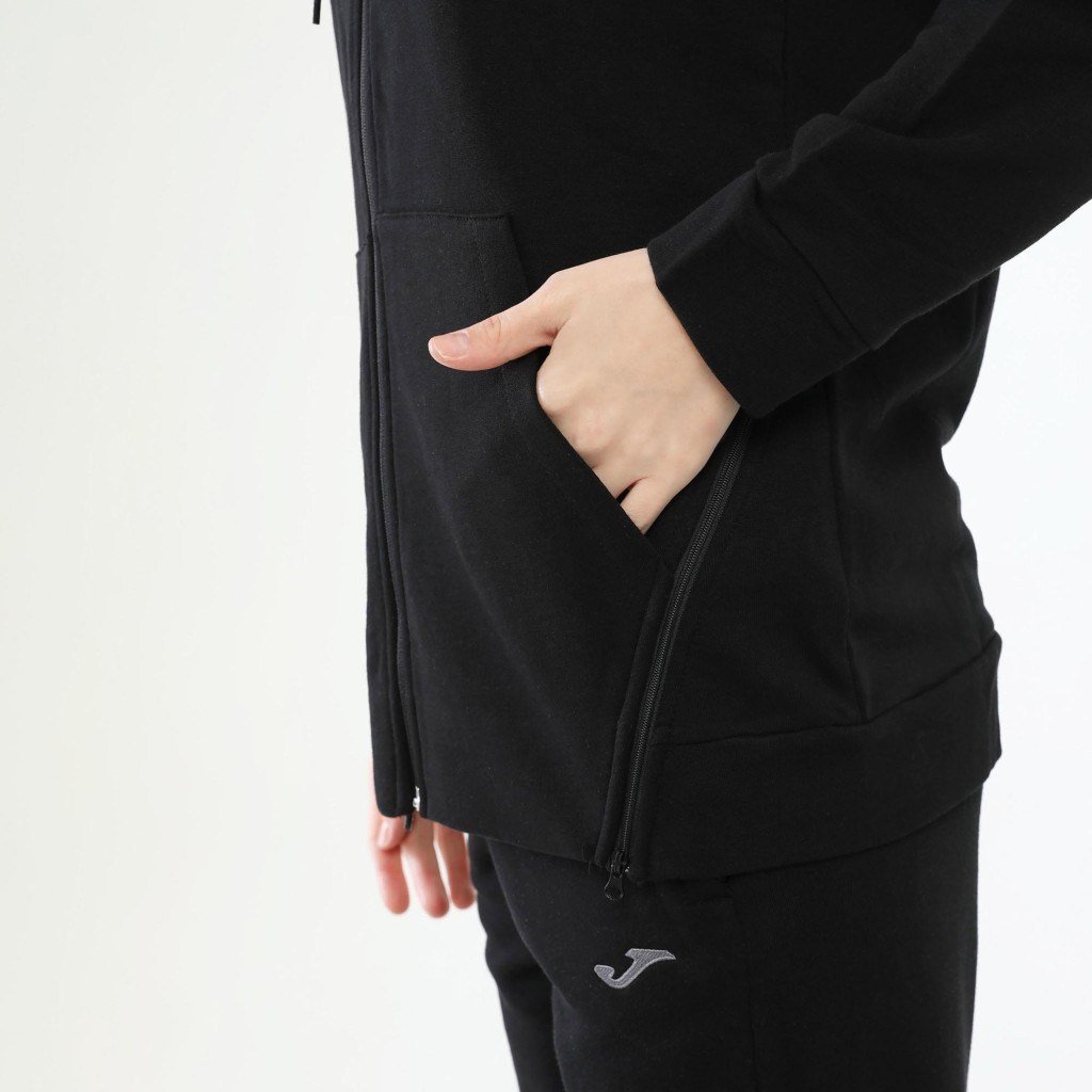 Joma 6231305-Siyah Kadın Önden Fermuarlı Sweat
