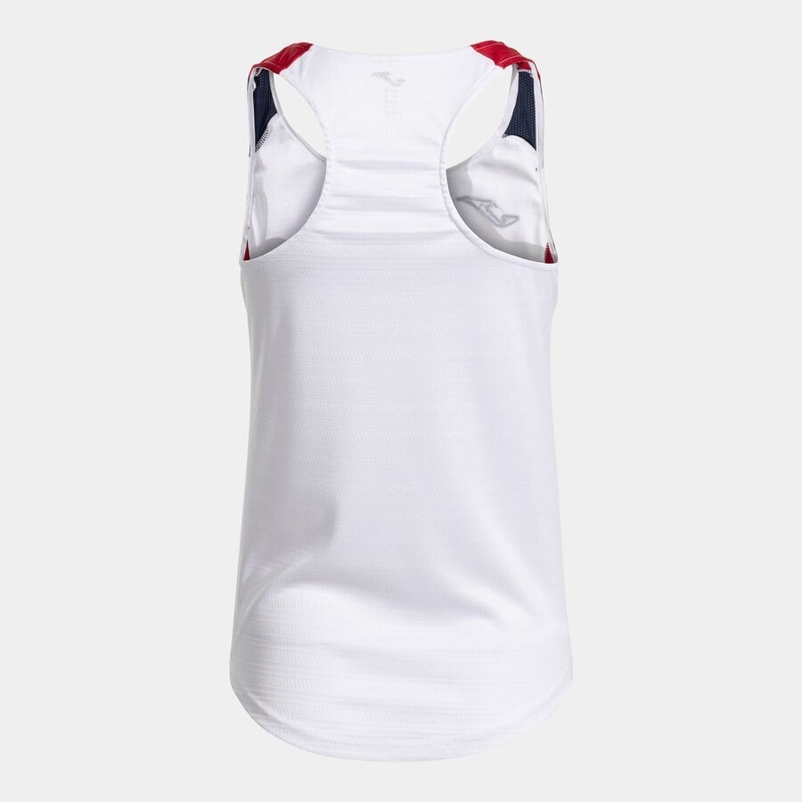 Joma 902521.206 Montreal Kadın Kolsuz Beyaz Kırmızı Spor Tişört