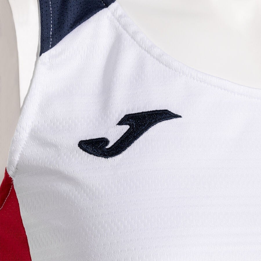 Joma 902521.206 Montreal Kadın Kolsuz Beyaz Kırmızı Spor Tişört