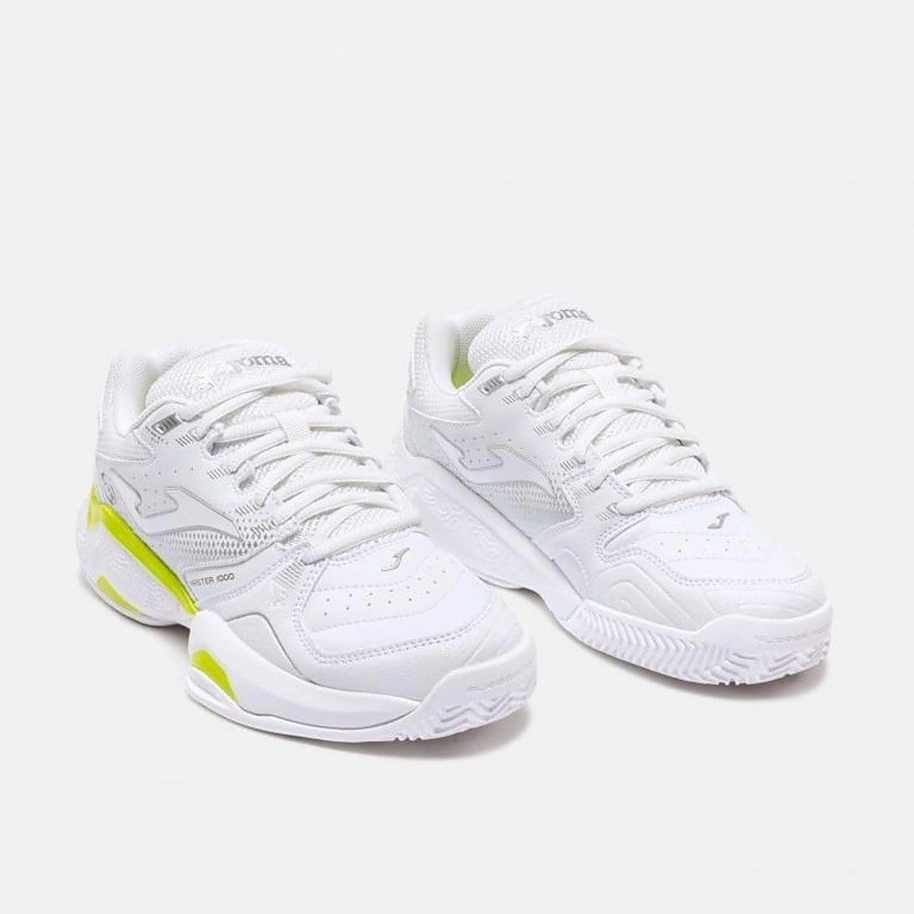 Joma TM10LW2602C Master 1000 Toprak Kort Kadın Tenis Ayakkabısı - Beyaz/Sarı