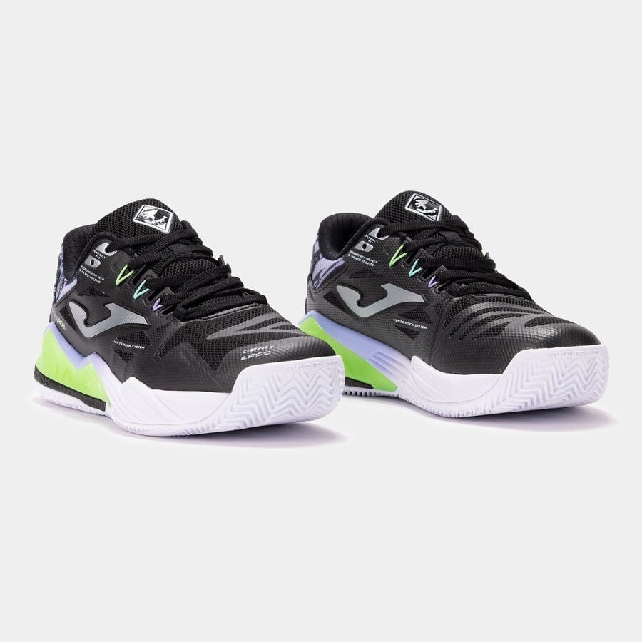 Joma TSPILS2601OM Spin Kadın Padel Ayakkabısı - Siyah/Lime