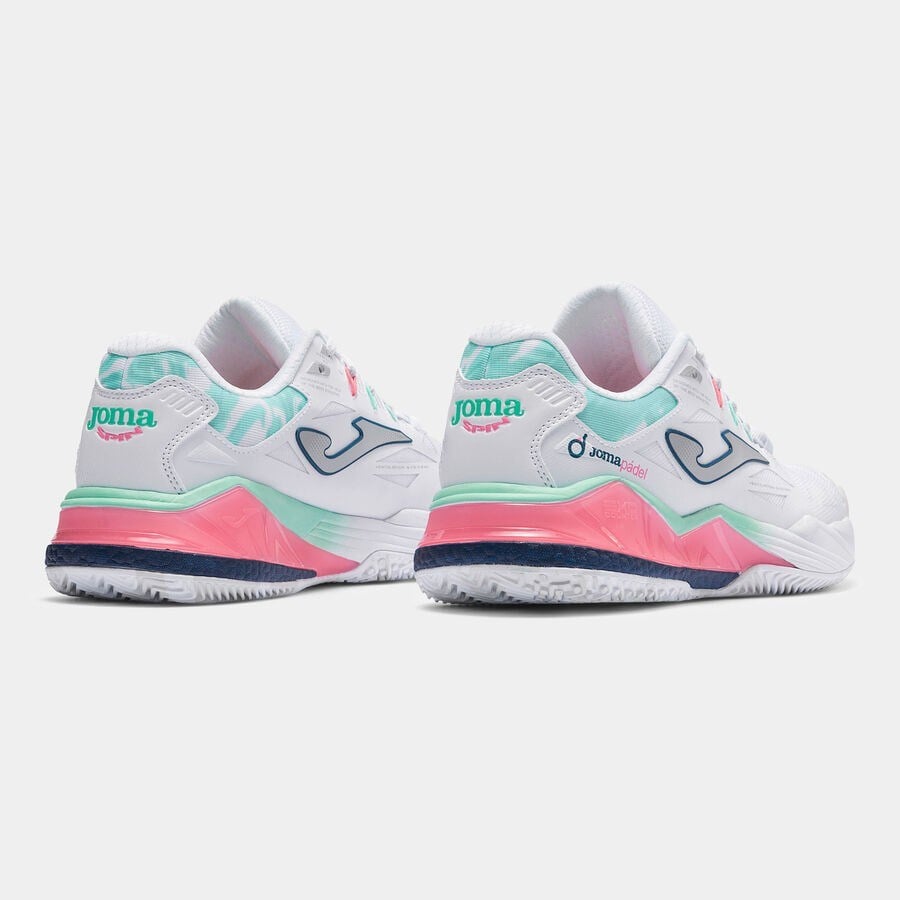Joma TSPILS2602OM Spin Kadın Padel Ayakkabısı - Beyaz/Pembe