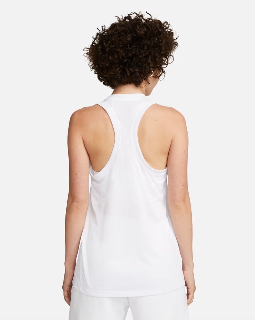 Nike Dri-FIT DX0706-100 Yarışçı Sırtlı Kadın Atleti - Beyaz