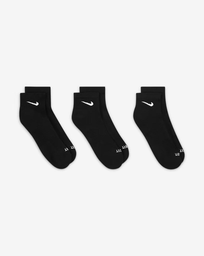 Nike Everyday Plus Destekli Antrenman Bilek Çorapları (3 Çift) Siyah SX6890-010