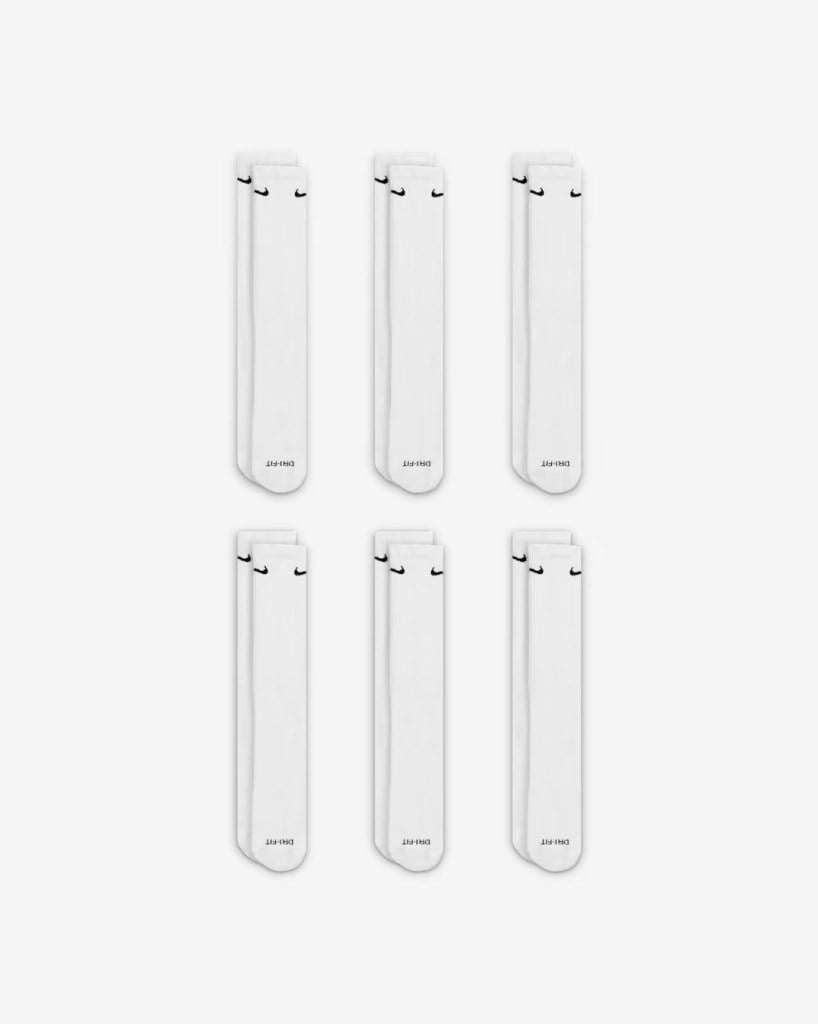 Nike Everyday Plus Destekli Antrenman Crew Çorapları (6 Çift) Beyaz SX6897-100