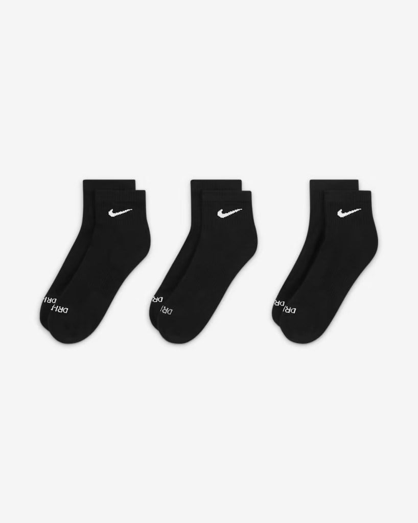 Nike Everyday Plus Destekli Antrenman Bilek Çorapları (3 Çift) Siyah SX6890-010