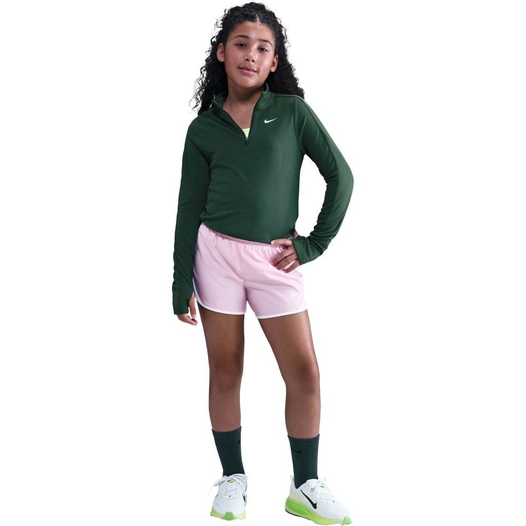Nike FD2853-323 Dri-FIT Uzun Kollu Çeyrek Fermuarlı Kız Çocuk Üstü - Yeşil