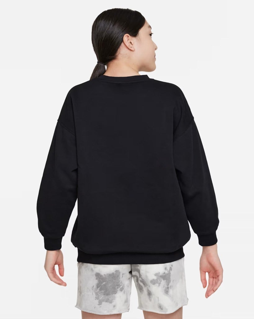 Nike FD2923-010 Sportswear Club Fleece Büyük Çocuk Bol Kesimli Sweatshirt - Siyah