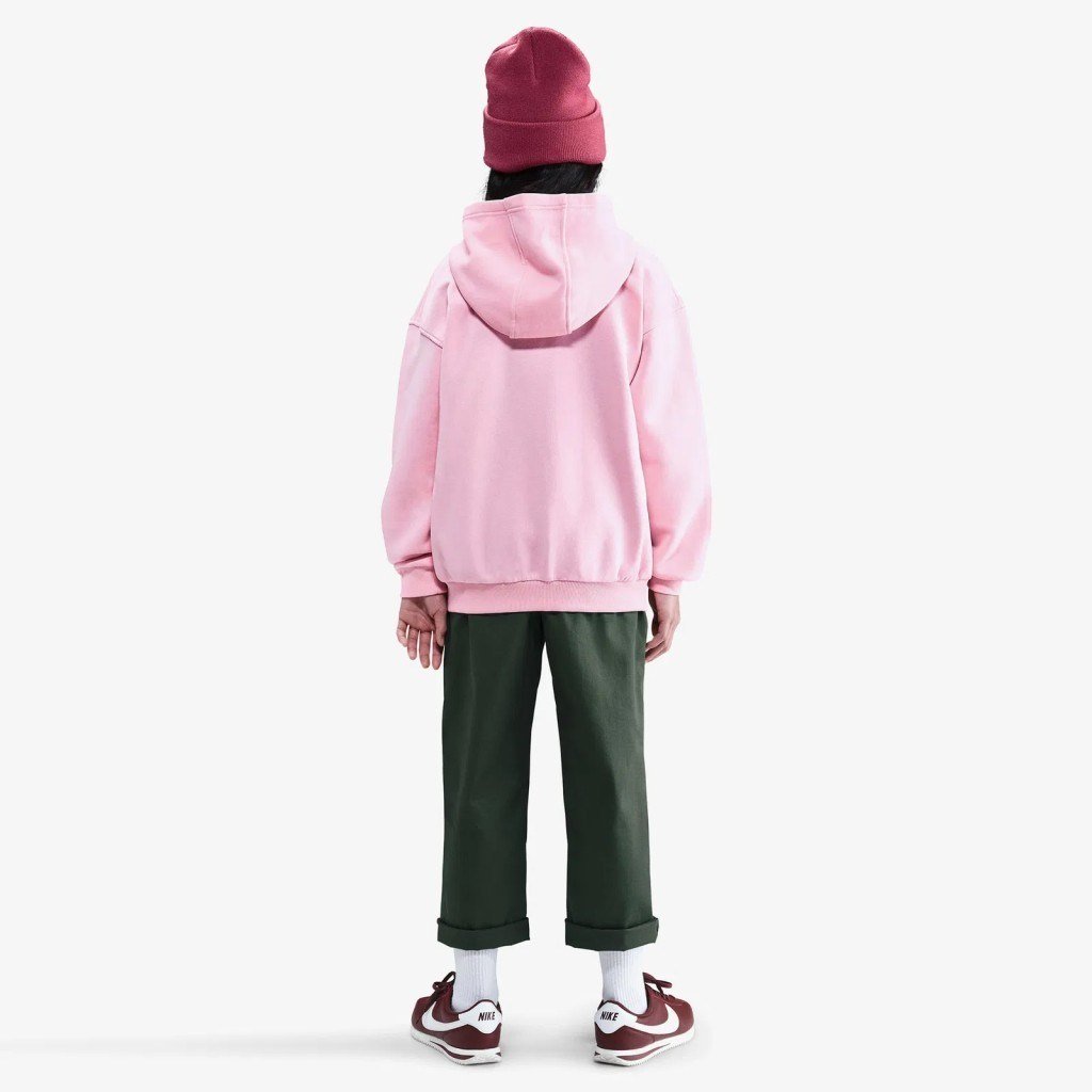 NIKE  FD2931-690 Club Fleece Genç Çocuk Pembe Kapüşonlu Sweat
