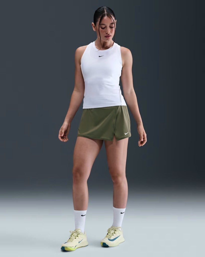 Nike FD5574-222 Victory Dri-FIT Düz Kadın Tenis Eteği - Yeşil