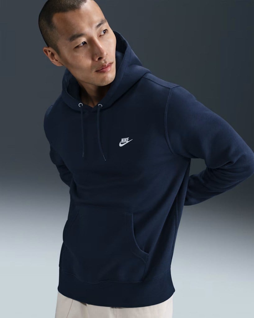 Nike FN3859-451 Club Fleece Erkek Kapüşonlu Sweatshirt - Lacivert