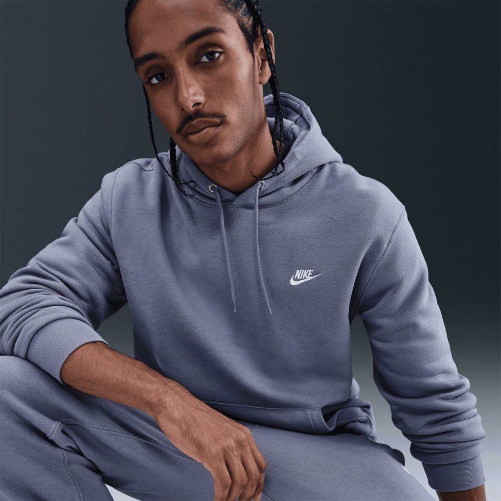 Nike FN3859-499 Club Fleece Erkek Kapüşonlu Sweatshirt - Lila