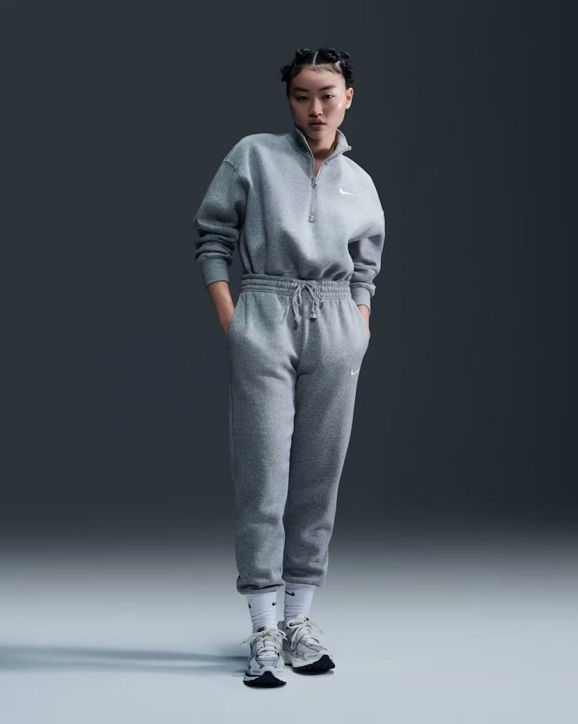 Nike FZ7626-063 Sportswear Phoenix Fleece Normal Belli Kadın Eşofman Altı - Gri
