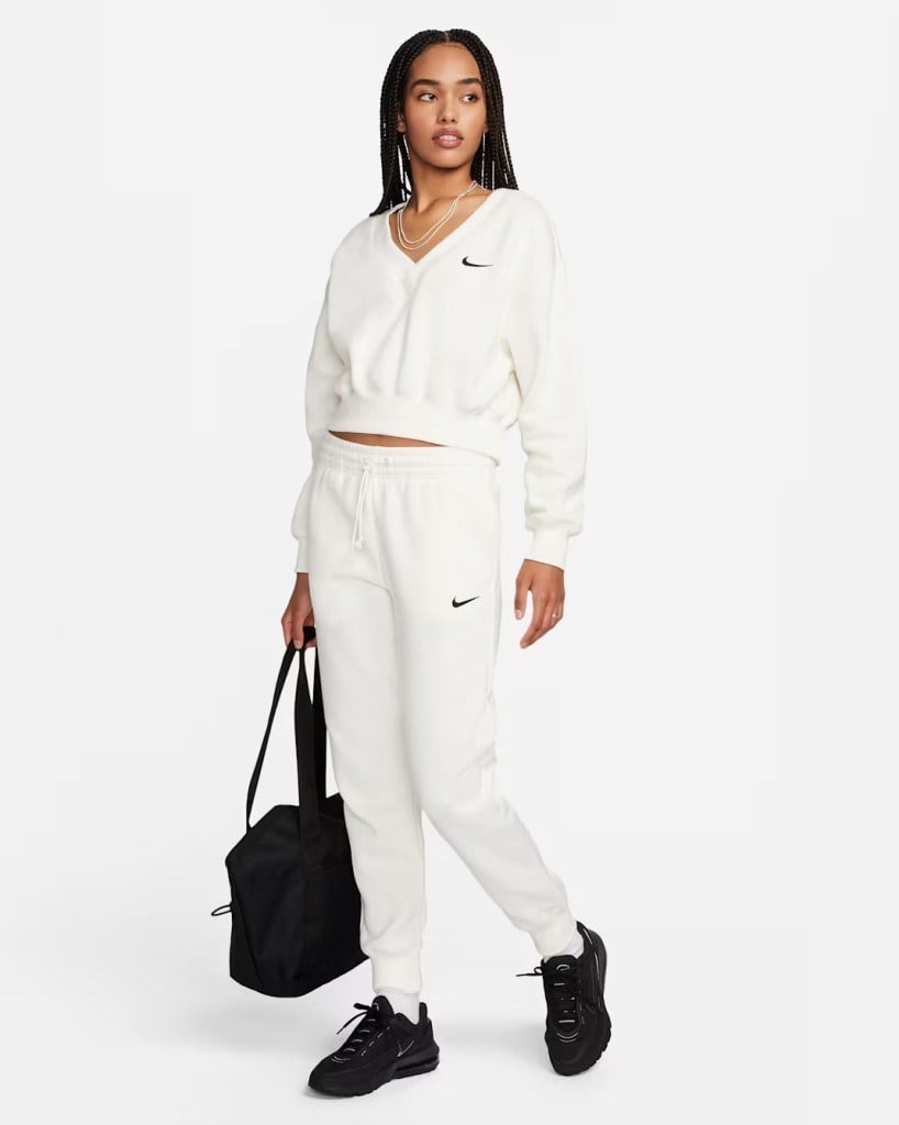 Nike FZ7626-133 Sportswear Phoenix Fleece Normal Belli Kadın Eşofman Altı - Kırık Beyaz