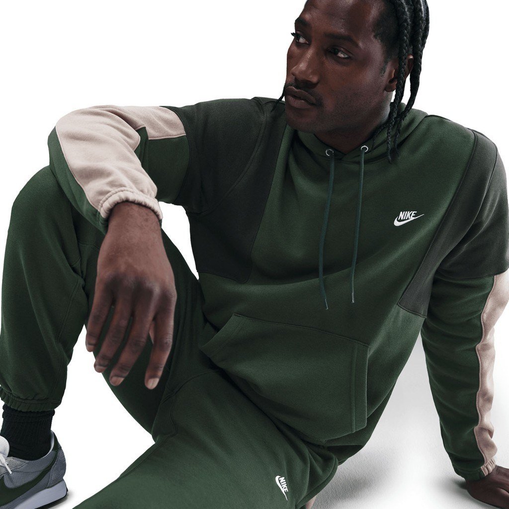 Nike HV1165-323 Club Fleece Erkek Tracksuit Takım - Yeşil