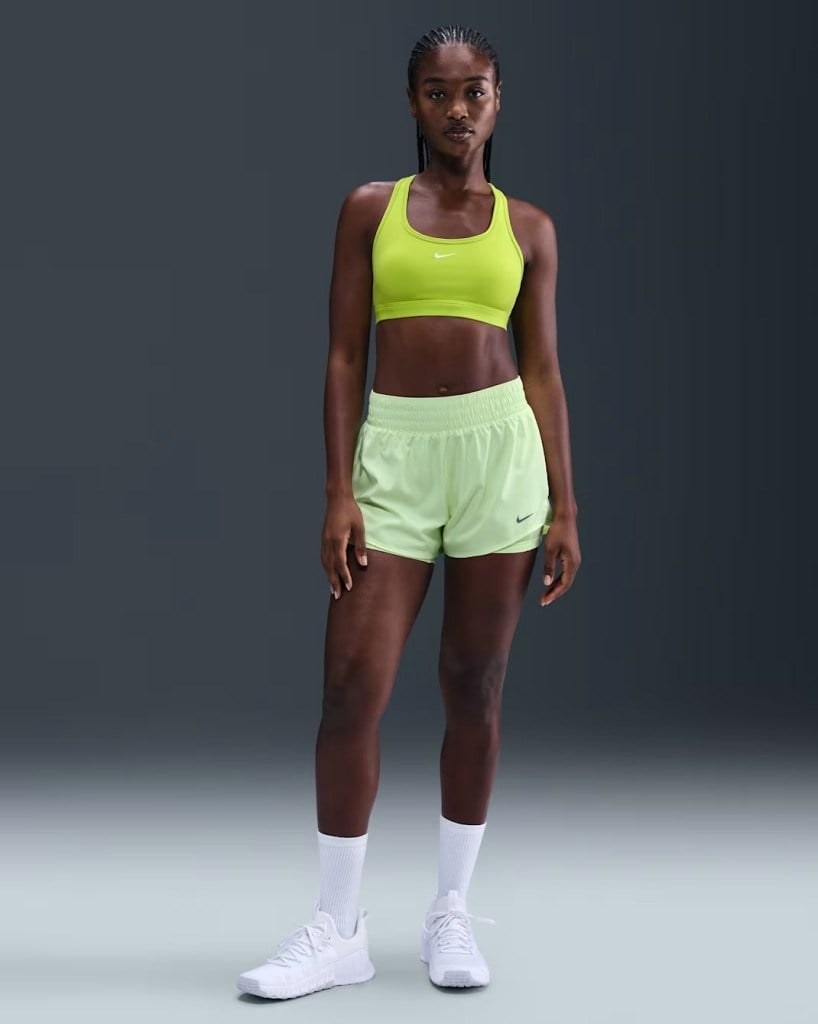 Nike Swoosh DX6817-389 Hafif Destekli Dolgusuz Kadın Spor Sütyeni - Cyber