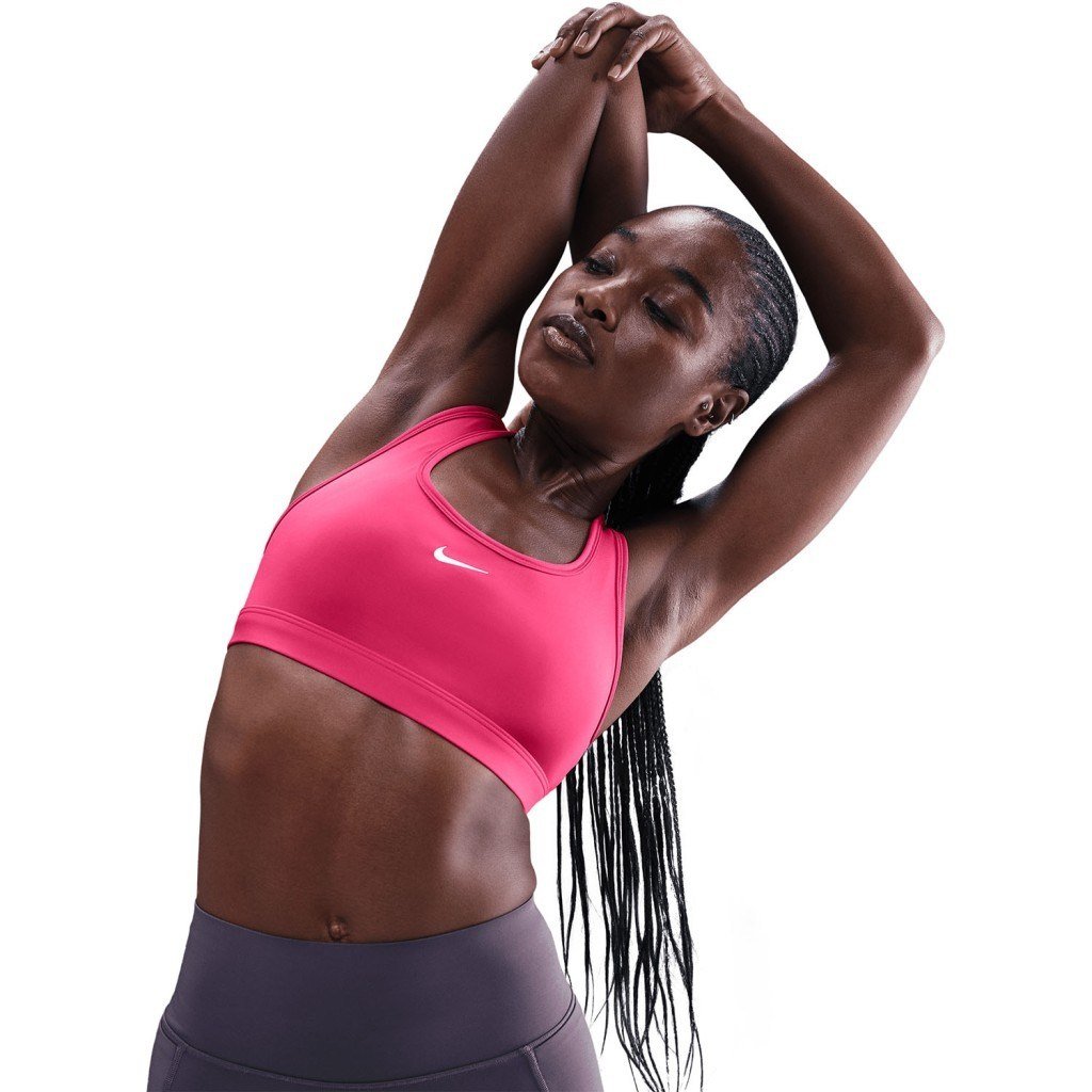 Nike Swoosh DX6817-666 Hafif Destekli Dolgusuz Kadın Spor Sütyeni - Rush Pink