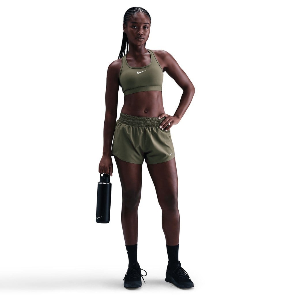Nike Swoosh DX6821-222 Orta Destekli Pedli Kadın Spor Sütyeni - Medium Olive