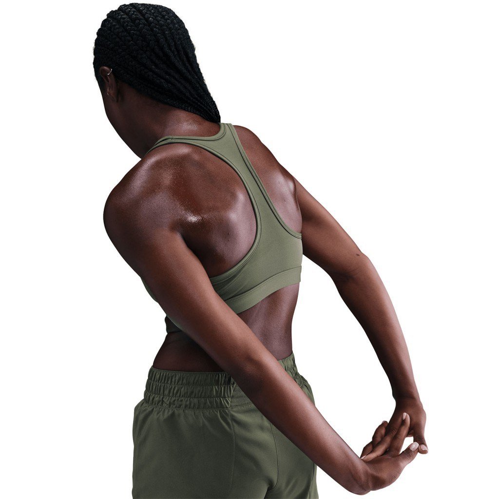 Nike Swoosh DX6821-222 Orta Destekli Pedli Kadın Spor Sütyeni - Medium Olive