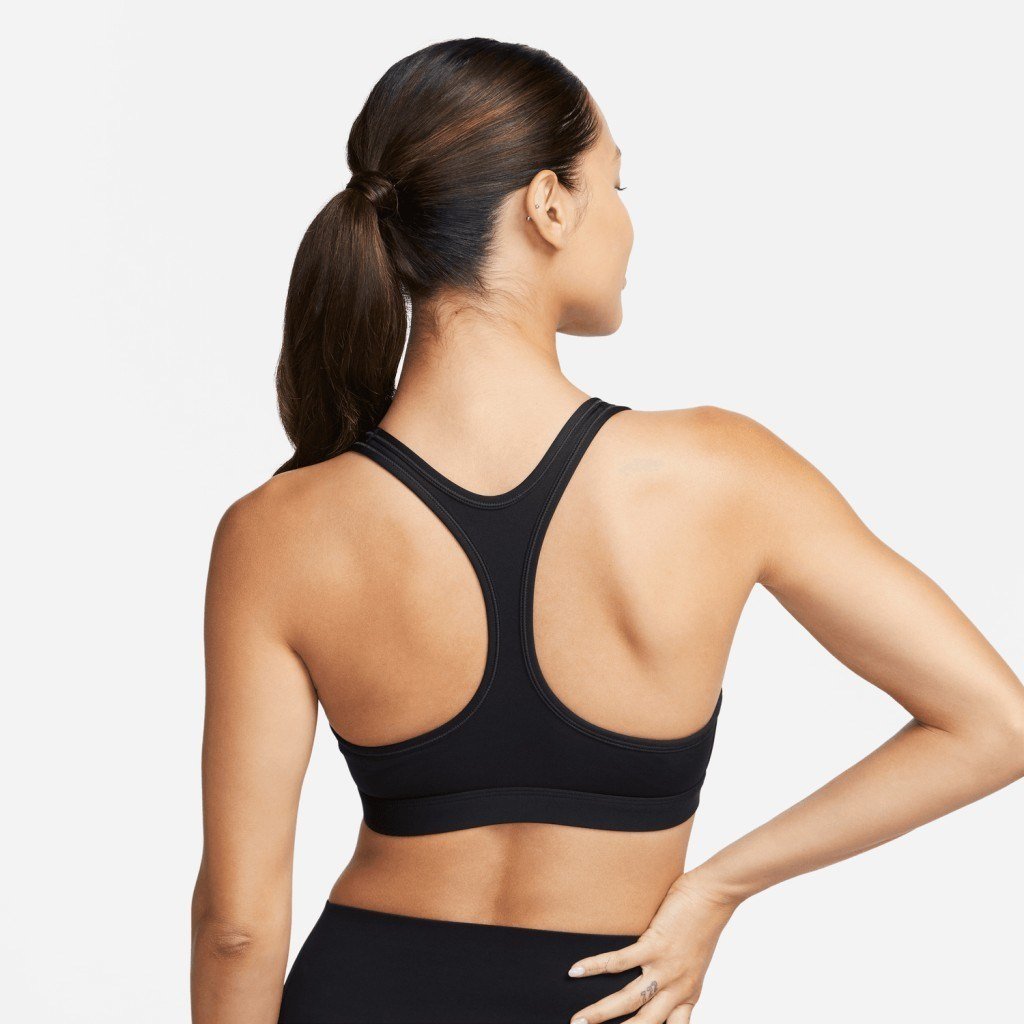 Nike Swoosh Light Support Dolgusuz Kadın Siyah Spor Sütyeni DX6817-010