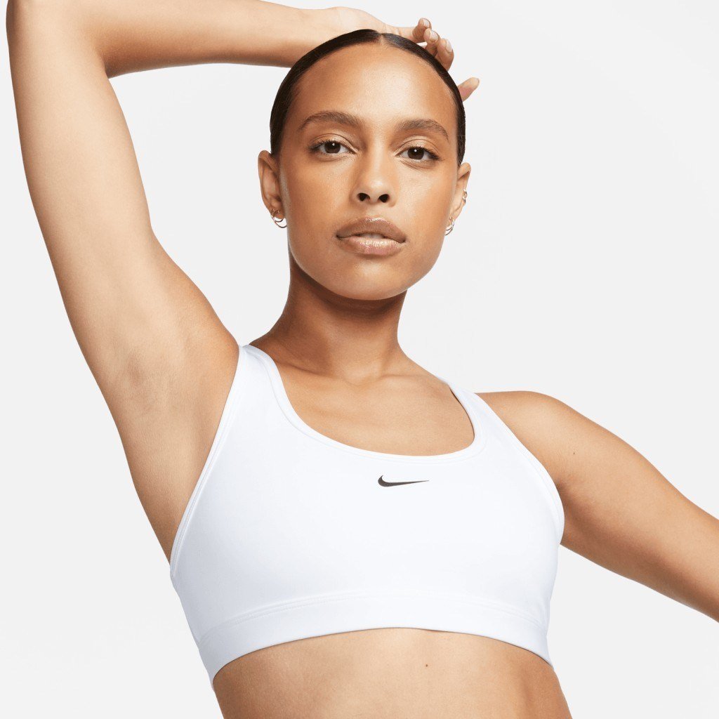 Nike Swoosh Light Support Dolgusuz Kadın Beyaz Spor Sütyeni DX6817-100